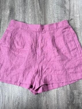 Madewell Clean Pull-On Linen Pleated High Rise Casual Shorts Size Large